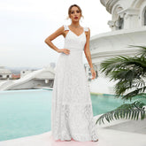 Robe longue en dentelle « It Was All A Dream » - Crème