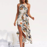 Robe longue asymétrique fleurie Close To You