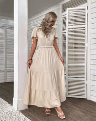 Robe midi en coton Bushwick - Crème - VENTE FINALE