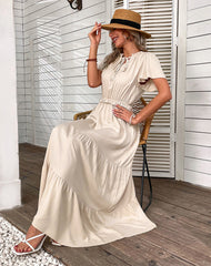 Robe midi en coton Bushwick - Crème - VENTE FINALE