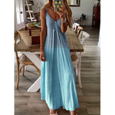 Robe longue empire en satin - Turquoise - VENTE FINALE