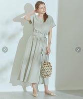 Robe midi Soleia en satin à col bénitier - Sauge