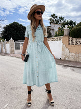 Robe midi boutonnée à fleurs Otilia - Ivoire multicolore