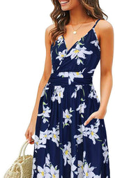 Robe maxi patchwork asymétrique à poches Stardust