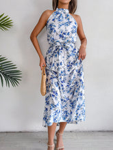 Robe longue dos nu en mousseline à imprimé floral Sure Thing - Bleue - VENTE FINALE