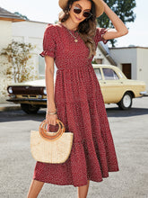 Robe longue imprimée à smocks Lilliana