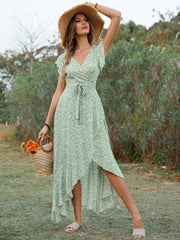 Robe longue smockée à boutons Sweet Pea