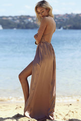 Robe dos nu polyvalente à rayures en Tencel de Shelton