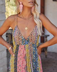 PRÉCOMMANDE - Robe longue imprimée scintillante Turks + Caicos - Rose multicolore