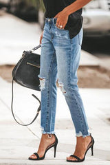 KittenAlarm - Jean slim déchiré et délavé