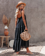 Robe midi à volants Catch The Sun - Noire