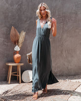 Robe maxi en maille Choose Wisely - Olive