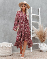 Robe midi asymétrique à fleurs Hailey