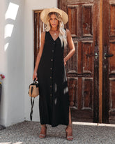 Robe longue boutonnée à poches Oakley - Noire