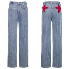 KittenAlarm - Jean baggy à poches patchwork Weekeep, style streetwear, 100% coton, pantalon cargo ample, style coréen Harajuku, pour femme.