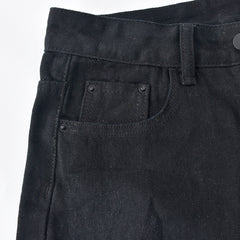 KittenAlarm - Jean taille basse à motif tête de mort pour femme, style streetwear, pantalon en denim noir, esthétique cyber Y2K, style gothique, C82-DI53