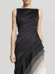 Robe asymétrique à taille haute et dégradée KittenAlarm