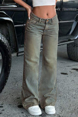 Jean bleu délavé et usé