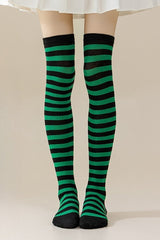 Striped Knee High Christmas Socks