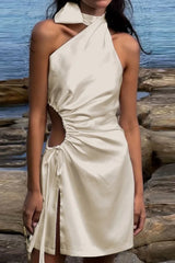 Robe midi à nœud ajouré