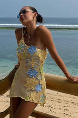 Crochet Hollow Out Mini Dress