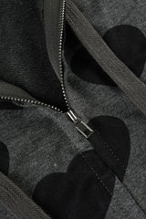Heart Print Slim Fit Hoodie