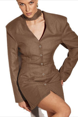 Tie Waist Blazer Mini Dress