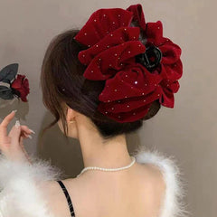 Winter Velvet Multi-Layered Bow Headwear - Christmas Hair Accessory Accessories-L