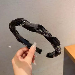 Accessoire de cheveux élégant tressé texturé antidérapant à dents