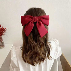 Big Red Bow Hair Accessory - Spring Korean Satin Rubber Christmas Accessories-L