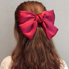 Big Red Bow Hair Accessory - Spring Korean Satin Rubber Christmas Accessories-L