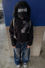 Faux Fur Collar Zip Hoodie