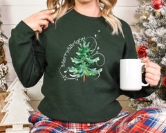 Hot Sale Merry Bright Light Tree Girl Holiday Christmas Hoodie Green / S Hoodies-L
