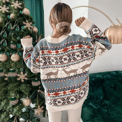 Oversized Y2K Full Sleeve Warm Thicken Winter Christmas Sweater Sweaters-L