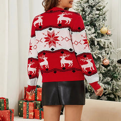 Patchwork Slim Pullover Knit Christmas Sweater Sweaters-L
