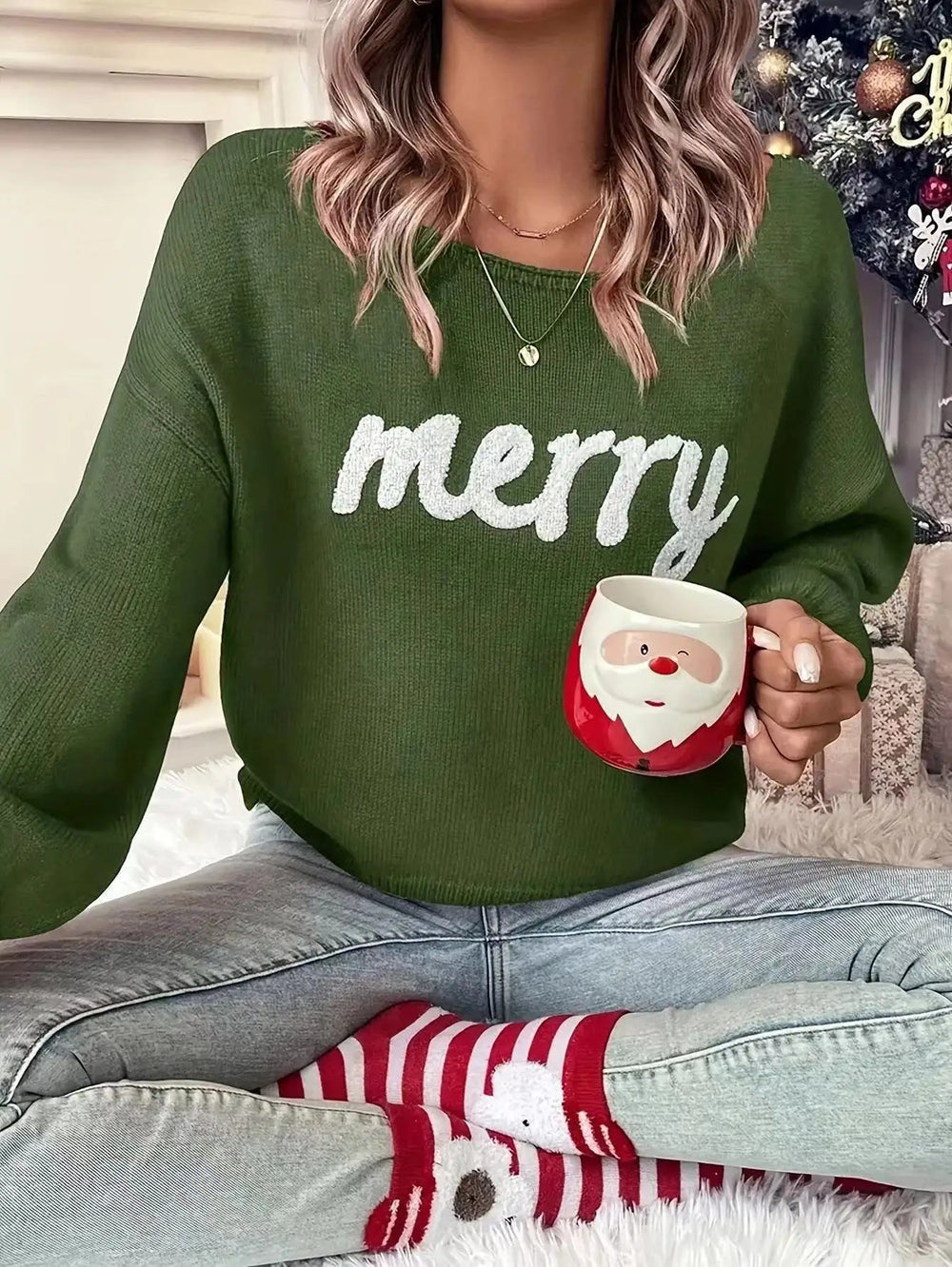 Elegant Winter Warm Trendy Christmas Sweater Sweaters-L