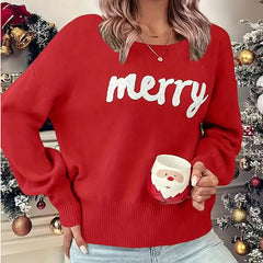 Elegant Winter Warm Trendy Christmas Sweater Red / S Sweaters-L