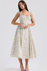 Adabella Cotton Halter Midi Sundress