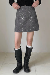 Crystal Bead Embellished Christmas Skirt