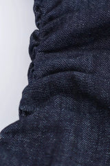 Robe midi en jean à revers et fermeture éclair