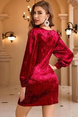 V-Neck Bodycon Mini Party Sexy Velvet Dress