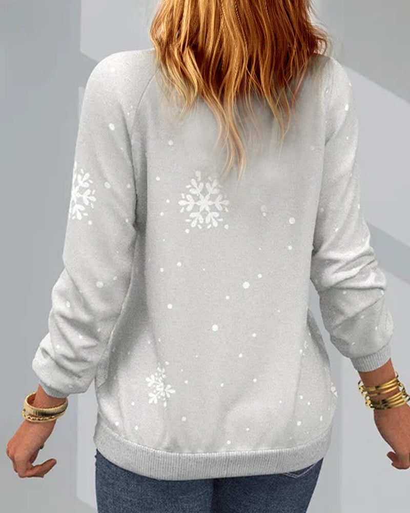 Tree Christmas Long-Sleeved Patterned Sweatshirt Hoodies-L