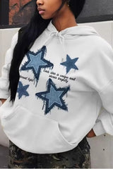 Gothic Star Print Hoodie