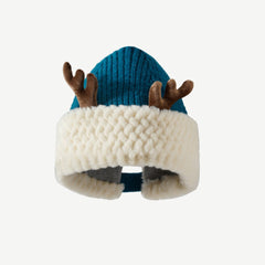 Bonnet de Noël mou en tricot avec motif renne