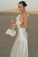 Robe nuisette maxi chic en satin