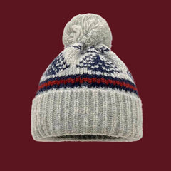 Bonnet de Noël texturé à pompons