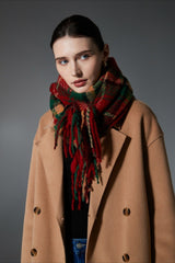Écharpe de Noël à franges à carreaux