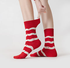 Lot de 5 paires de chaussettes de Noël montantes à motifs mignons pour couples.