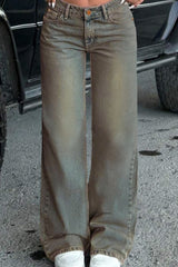 Jean bleu délavé et usé