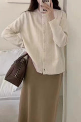 Vintage Lace Trimmed Knit Christmas Cardigan